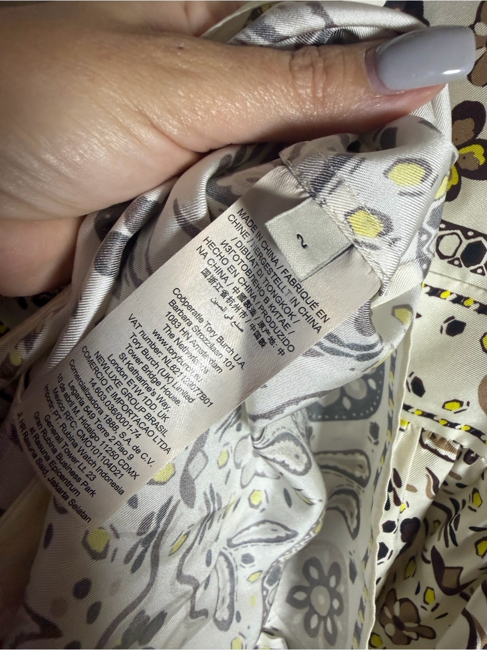 Tory Burch Sleeveless Floral Fit & Flare Dress - White & Brown Yellow Accents 2 - Picture 7 of 8